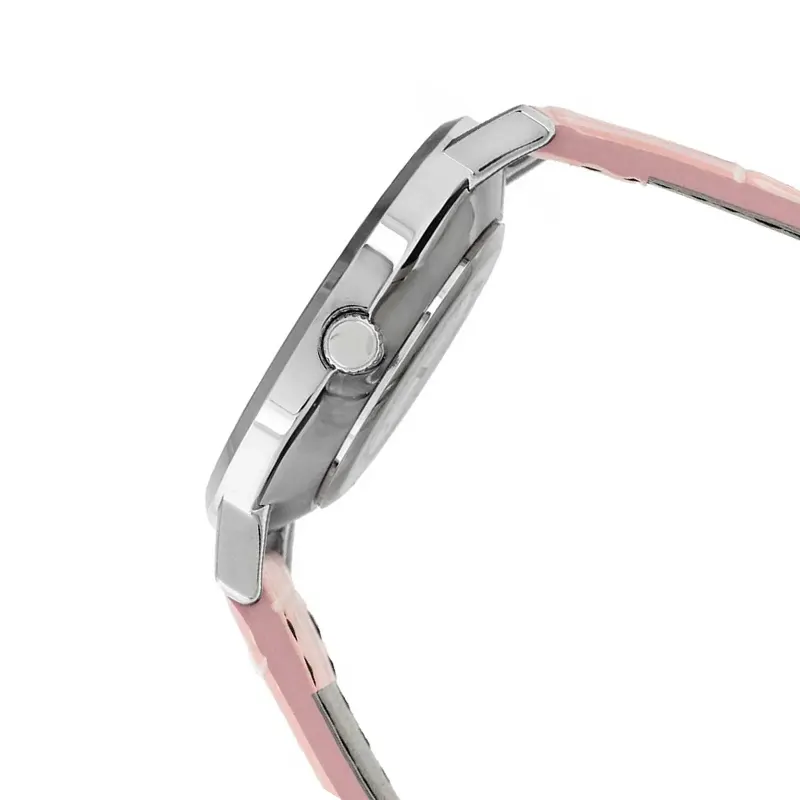 Casio Japan Quartz Cream Dial Pink Leather Ladies Watch- LTP-VT01L-4B